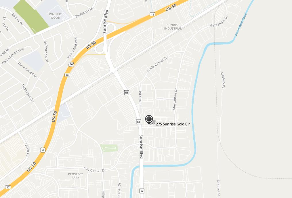Map view near Hwy 50 and Sunrise Blvd 