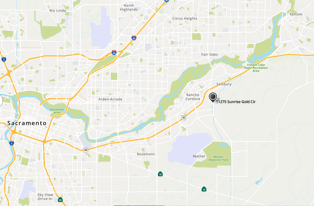 Map view of location within the region 