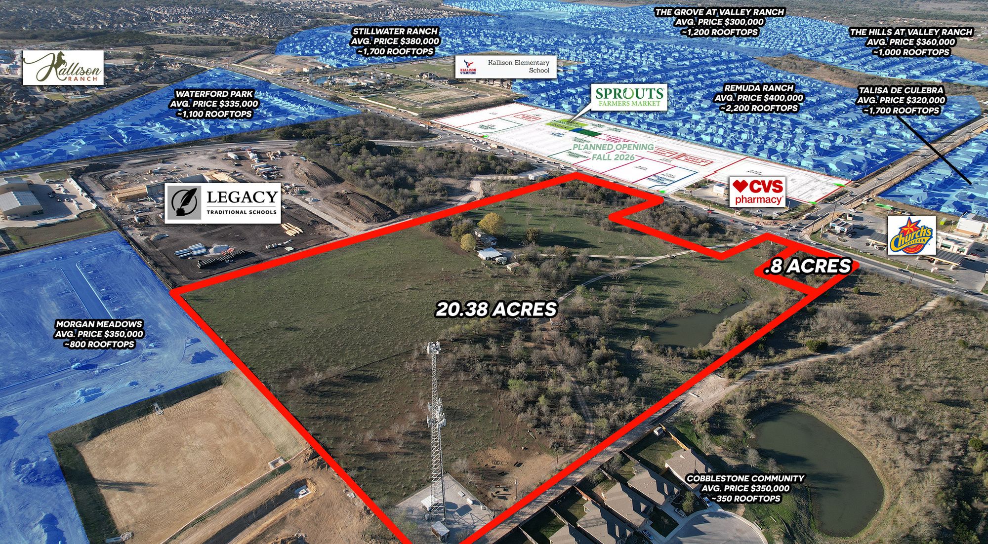 .8 & 20.36-acre tract - viewing West toward SH-211